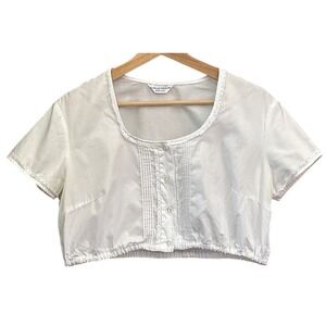 Vintage Bancare Popeline Crop Top Cottagecore Coquette, Folk, Shabby chic, Boho
